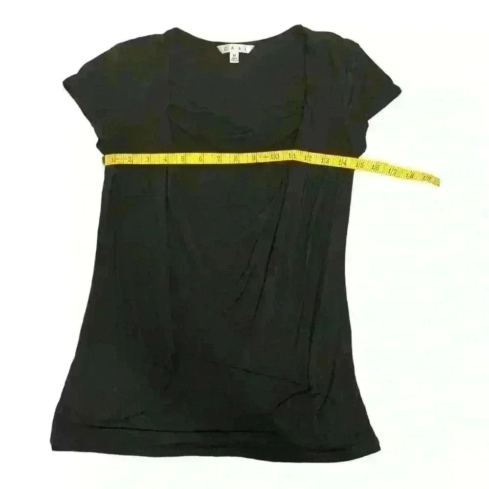 CAbi black drape neck top. - Picture 6 of 6
